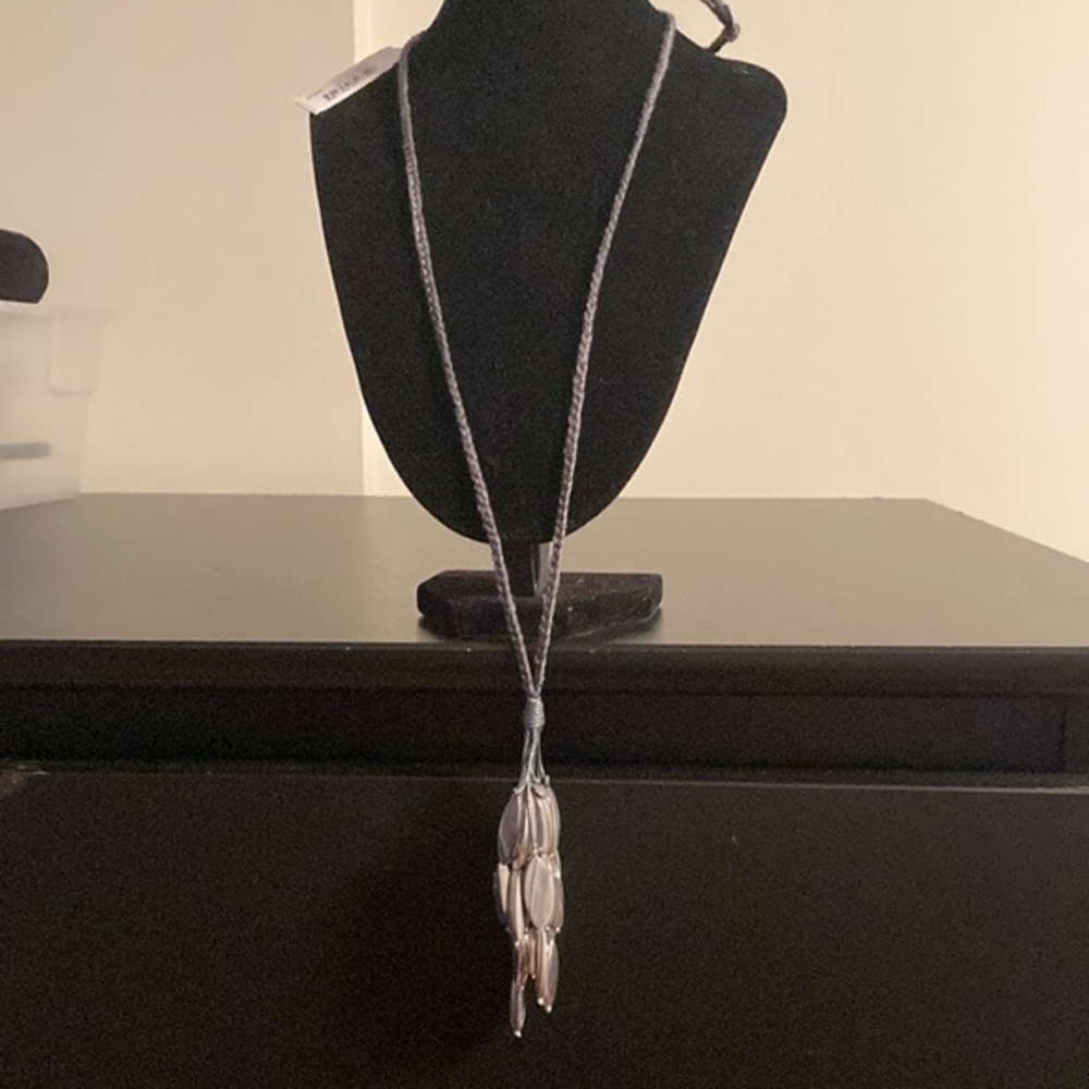 J. Jill Silver Gray Tassel Pendant Necklace